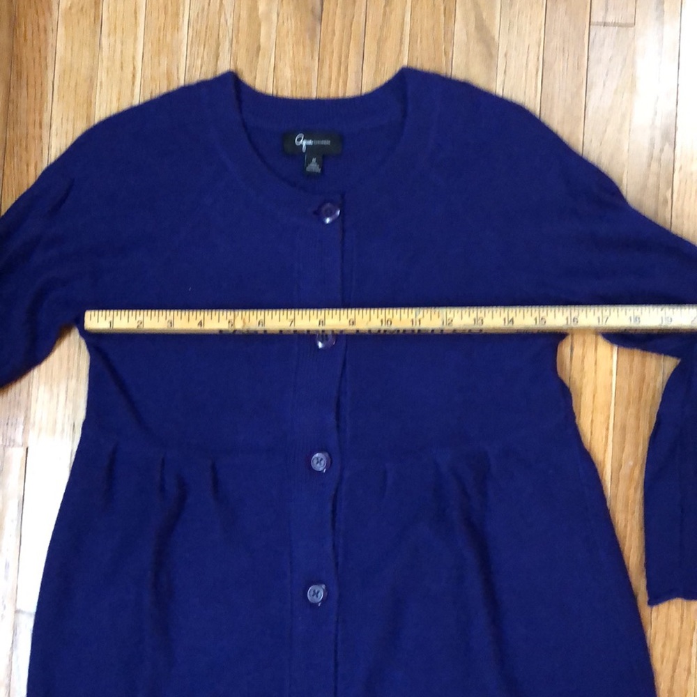 Women’s Aqua purple cashmere cardigan sweater size M - Picture 6 of 9